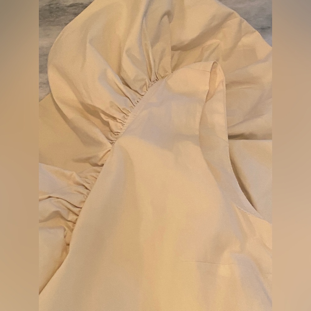 English Factory Cotton Tiered Midi Dress Ruffle V-Neck Cream SKU353 - Picture 7 of 12